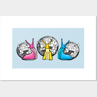 Rainbow Disco Snails Posters and Art